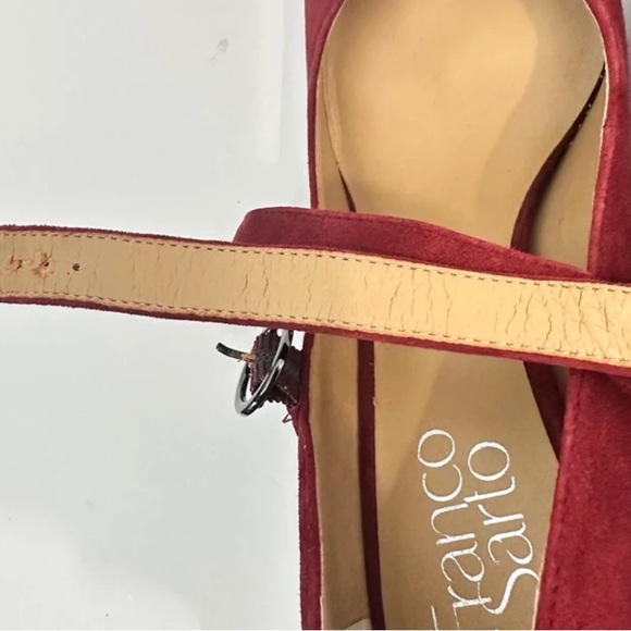 Franco Sarto Red Suede Mary Jane Heels - Picture 5 of 5